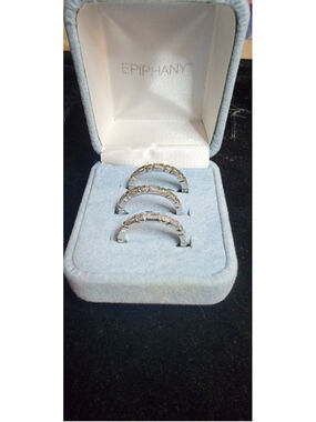 Epiphany Sterling Silver CZ Eternity Stack Ring Set Size 7 7.19g